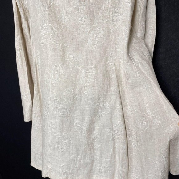 Eileen Fisher Embroidered Linen Coat Small - Picture 5 of 10